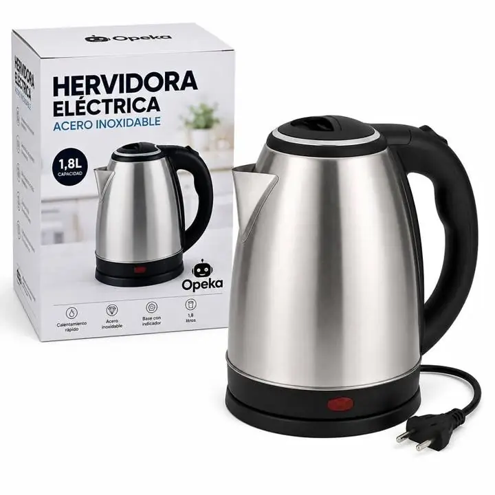 Pava Eléctrica 1.8L de Acero Inoxidable | Hervidora