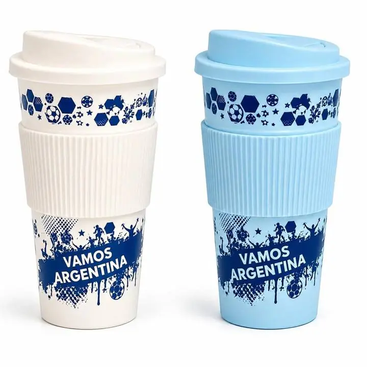 Vaso Térmico Selección Argentina | con Tapa y Agarre de Silicona
