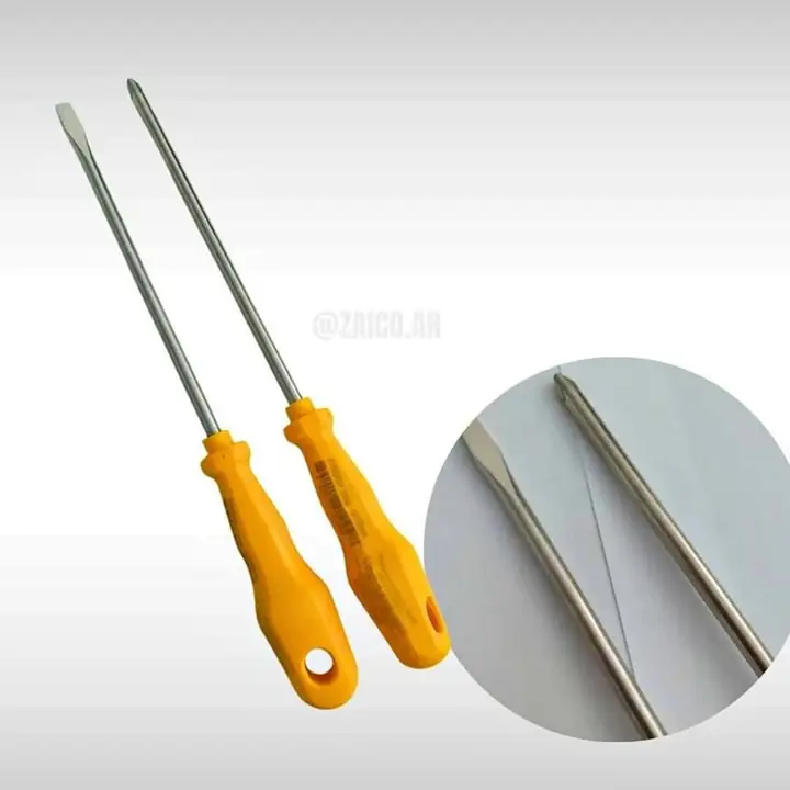 Destornilladores phillips y plano largos Tramontina