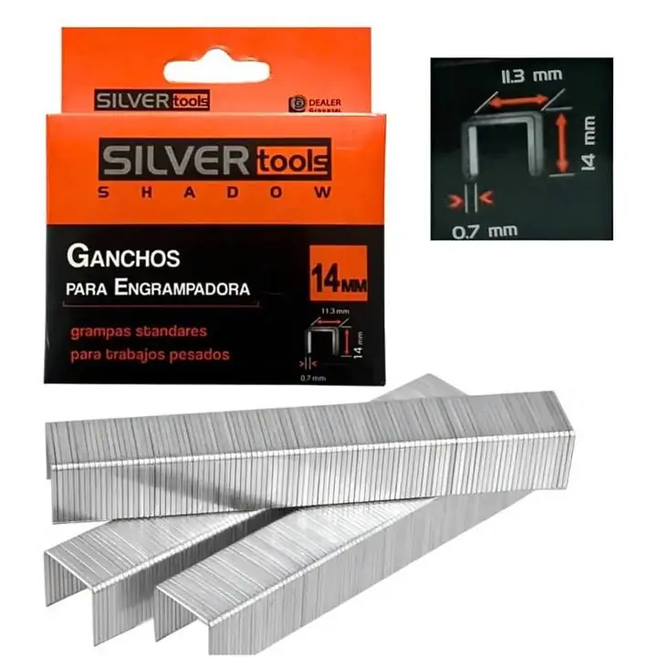 Ganchos Grampas P/ Engrampadora 14MM Silvertools