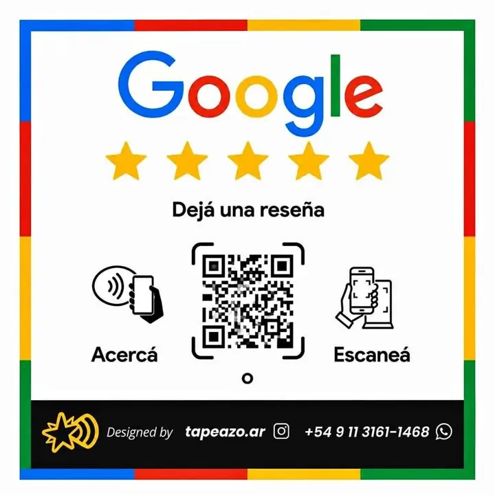 Sticker 10x10cm Nfc + Qr Reseñas Google