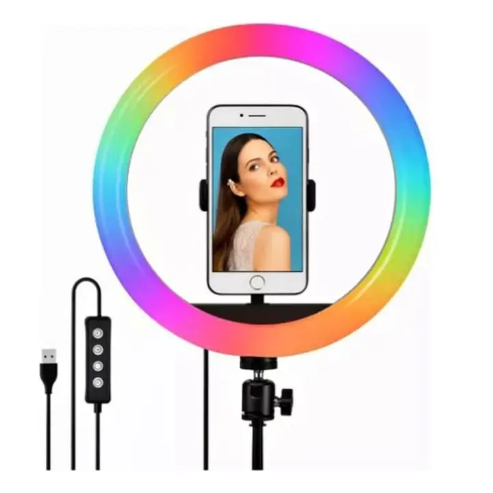 Aro de Luz 30 cm 15 colores y blancos seleccionables - Streaming Tiktok Fotografía