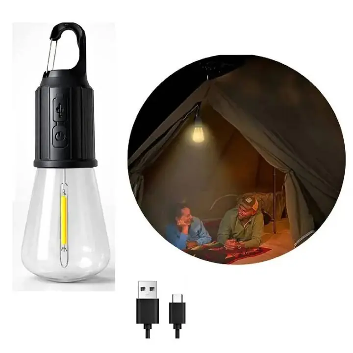 Lámpara LED estilo vintage recargable - luz calida - Ideal patio camping