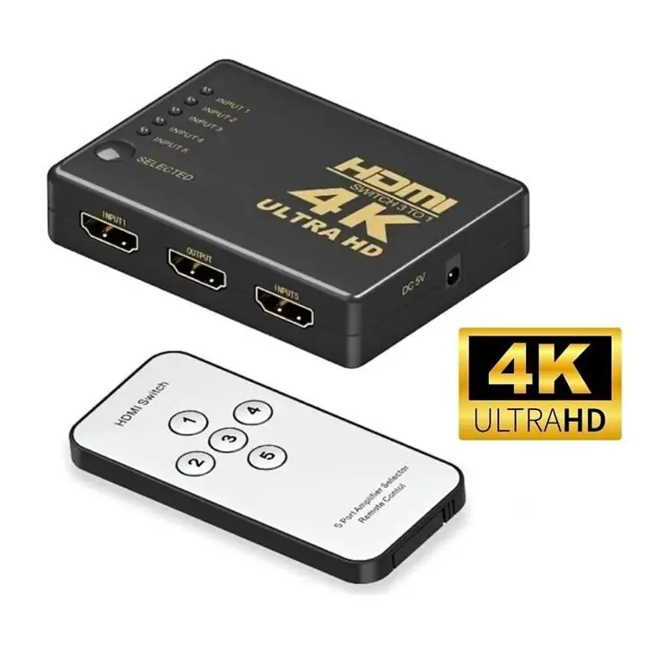 Swich HDMI 5 entradas 1 salida - Conecta varios HDMI a una TV o Monitor