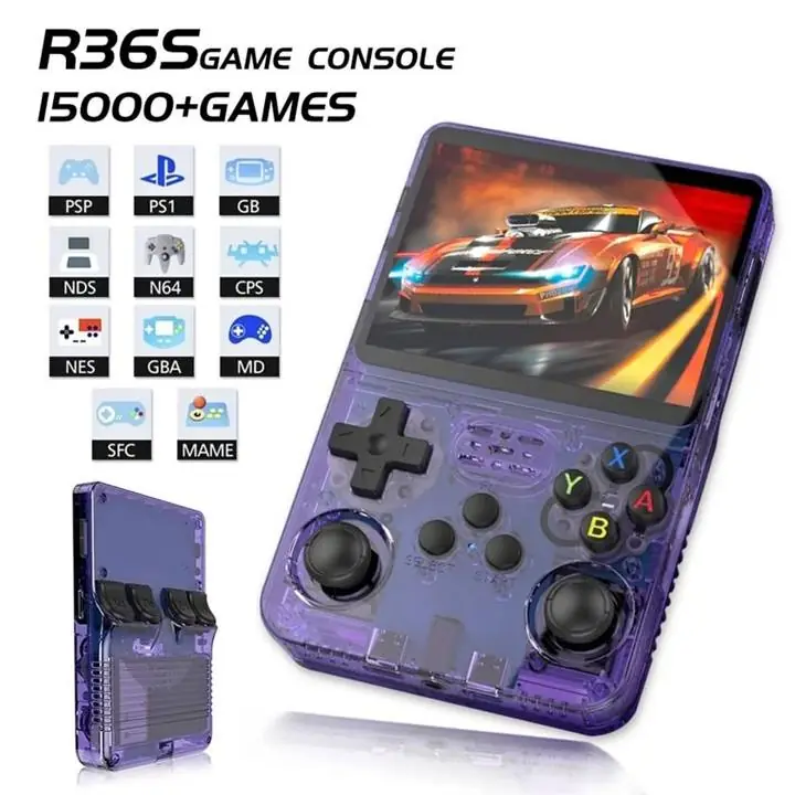 Consola Portatil Multiplataforma HD 15.000 Juegos Incluidos - PSX PSP nes gba y MAS!- R36S