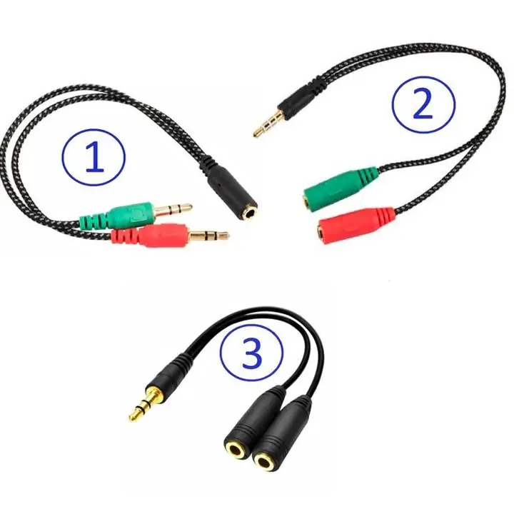 Cable Splitter auricular 3.5mm - Adaptador Microfono y Auricular
