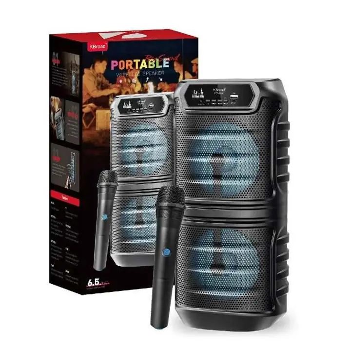 Parlante Portatil Bluetooth RGB con microfono - Alta Potencia 6.5' Función karaoke