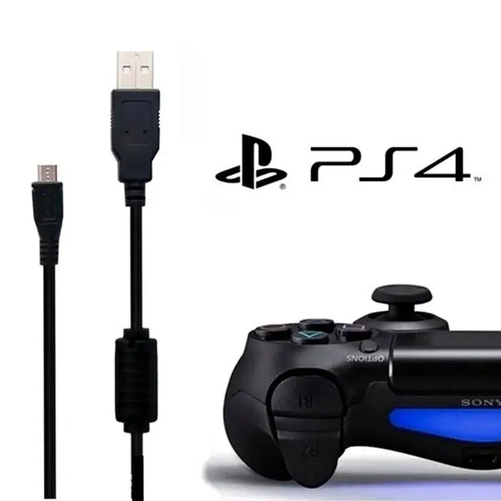Cable carga Joystick PlayStation 4 - Reforzado Filtro 1.8 y 3mts PS4