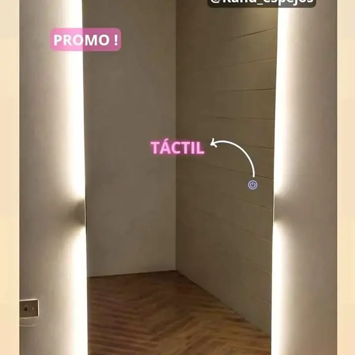 Espejo Cuerpo Entero Recto LED Touch 180x80 Listo para Colgar