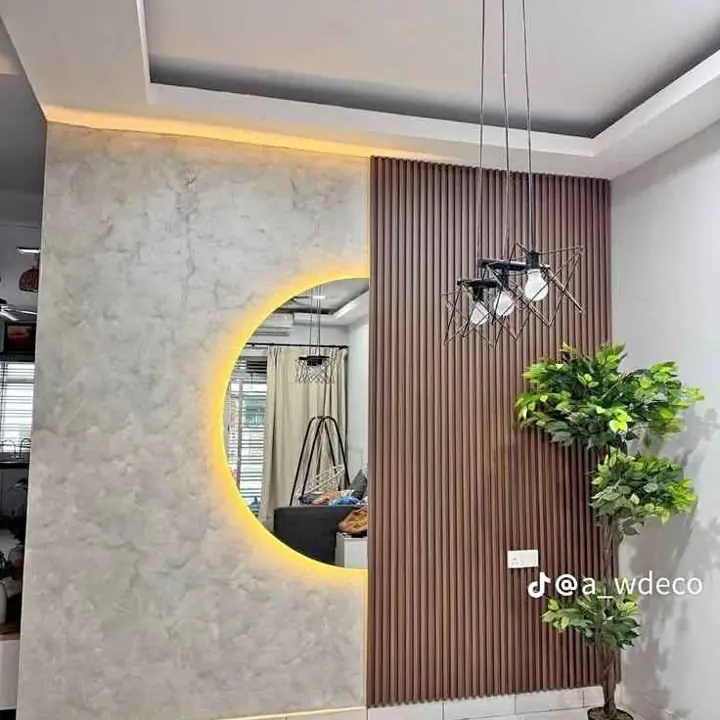 Espejo Moderno Media Luna Luz Led Touch