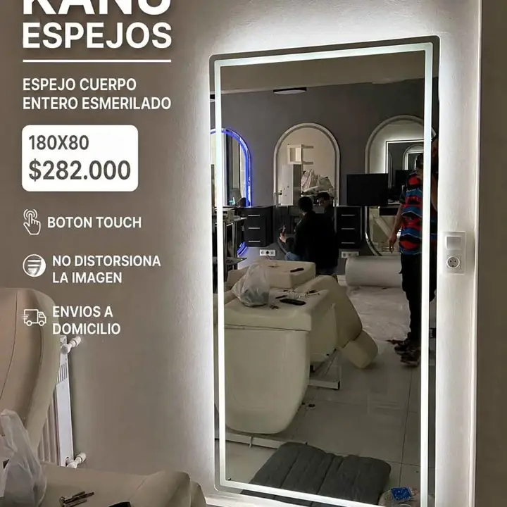 Espejo cuerpo entero esmerilado listo para colgar