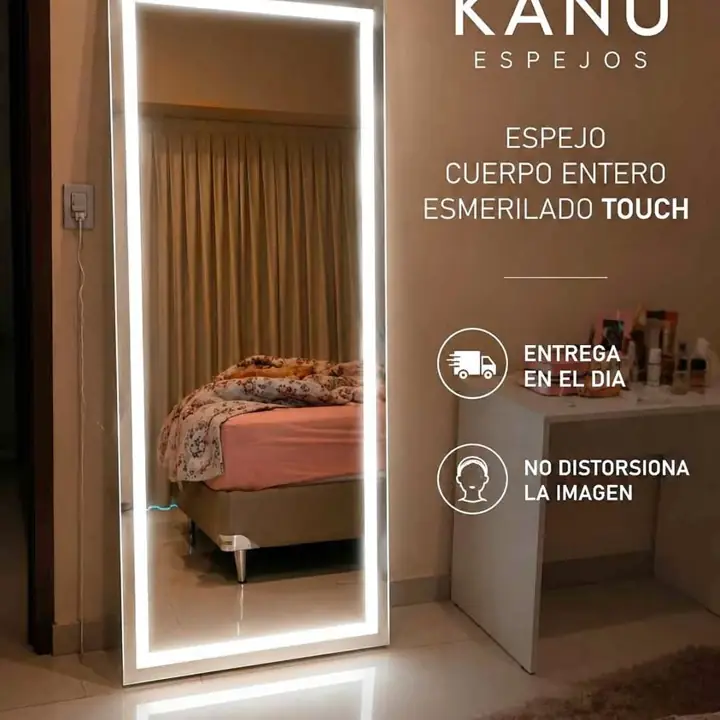 Espejo Cuerpo Completo Moderno Esmerilado Touch Entrega Inmediata