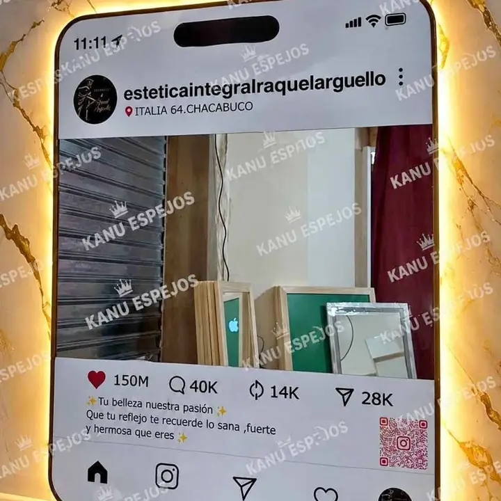 Espejo Instagram Personalizado A Tu Manera Luz Led Touch