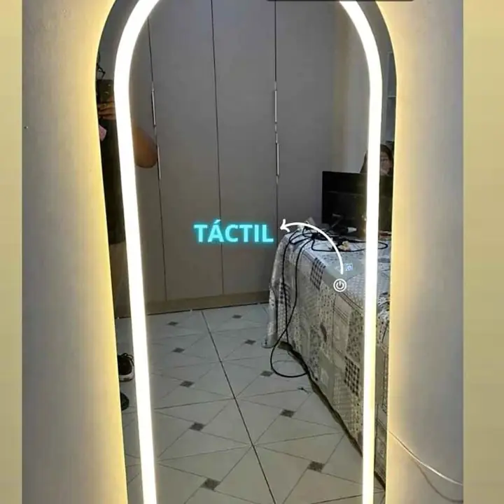 Espejo Cuerpo Entero Arco LED Premium con Luz Fría y Cálida | Entrega Inmediata