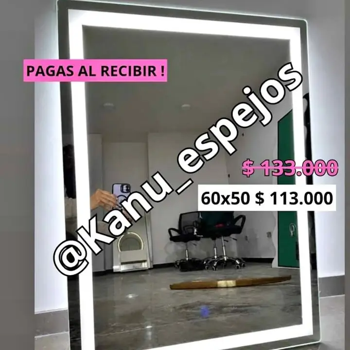 Espejo para baño o maquillador esmerilado luz LED en ofertaaa entrega inmediata