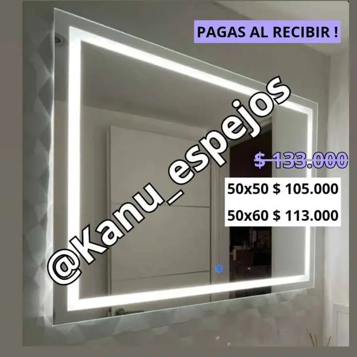Espejo para baño luz LED touch esmerilado en ofertaaaa entrega en el dia