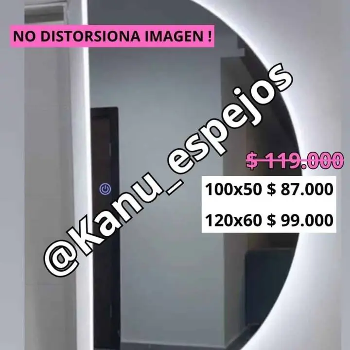 Espejo media luna luz LED en ofertaaaa entrega en el dia