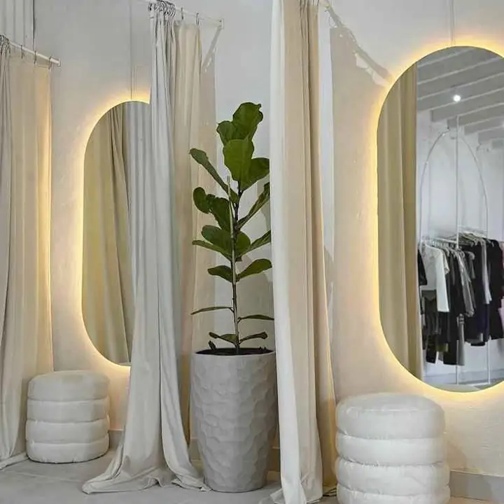 Espejo vestidor pildora luz LED elegante y facil de colgar