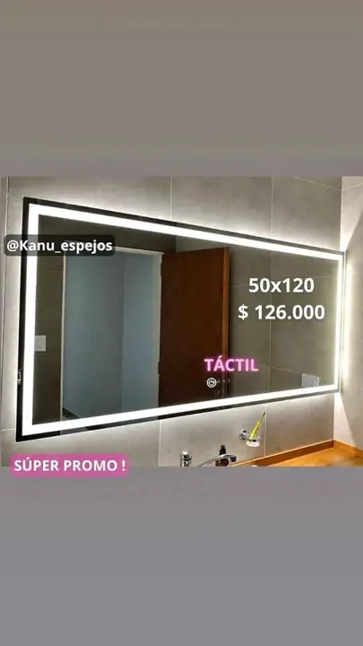 Espejo para Baño O Maquillador Luz Led Touch Esmerilado Listo para Colgar PROMOOO