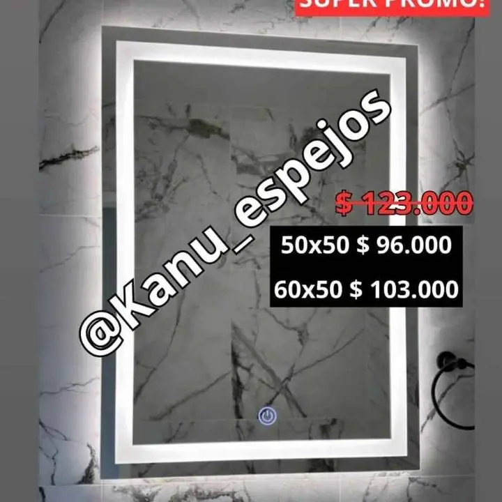 Espejo para baño touch en ofertaaa listo para colgar