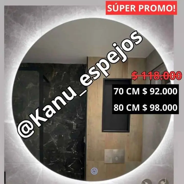 Espejo circular luz LED en ofertaaa entrega inmediata