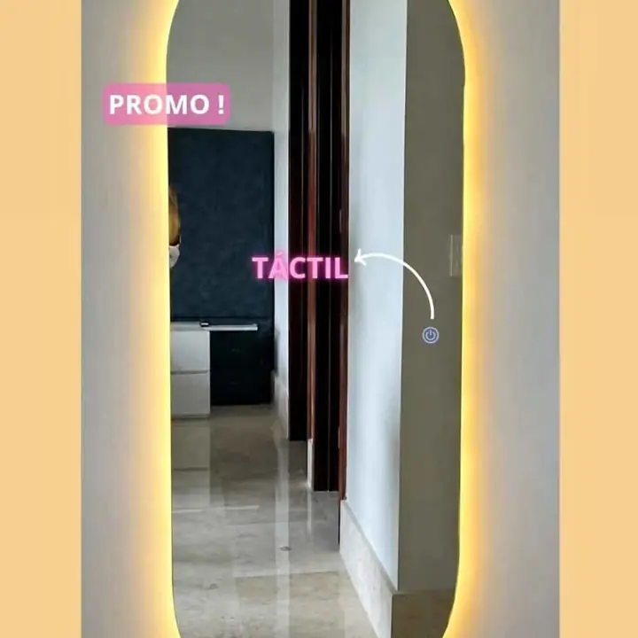 Espejo cueropo entero pildora luz LED no distorsiona la imagen