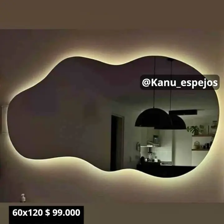 Espejo Vestidor Nube LED Touch | No Distorsiona | Listo para Colgar