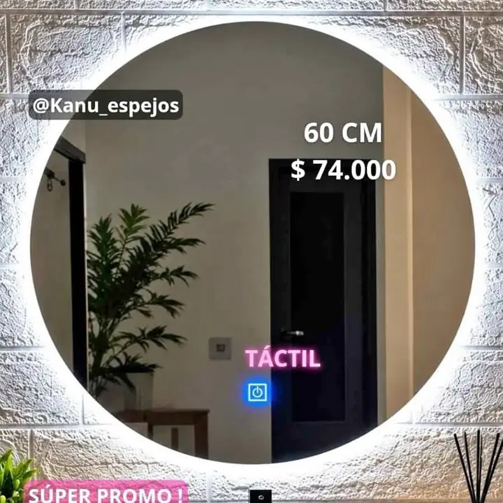 Espejo para Baño O Maquillador Luz Led Touch Listo para Colgar PROMOOO