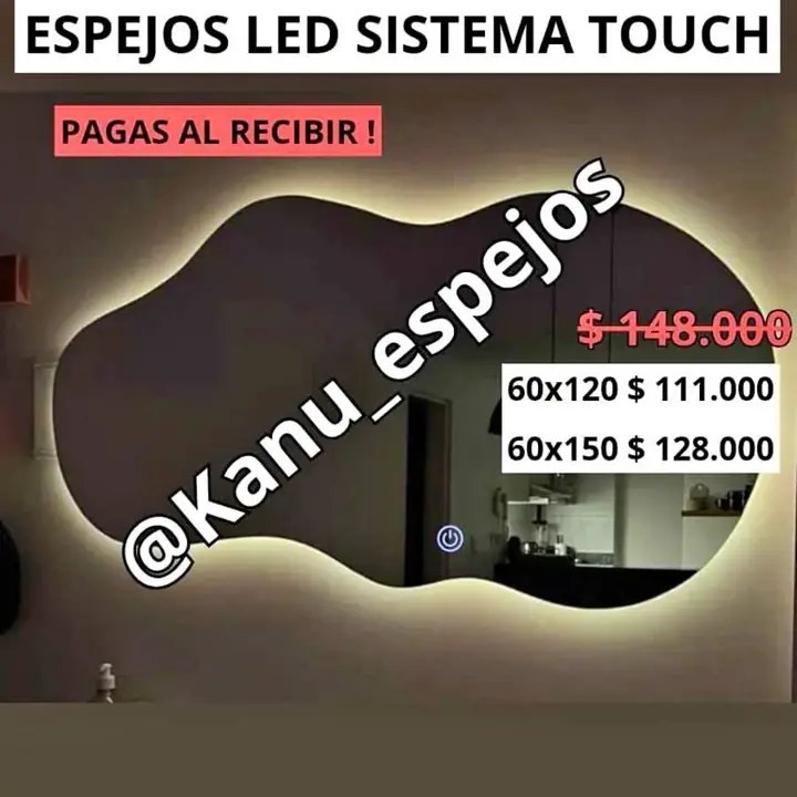 Espejo vestidor nube luz LED en ofertaaaa listo para colgar