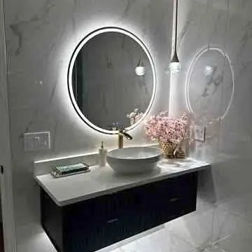 Espejo Circular Luz LED Touch Esmerilado Estilo Moderno y Elegante