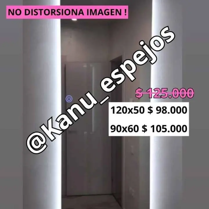 Espejo vestidor recto luz LED en ofertaaa entrega en el día