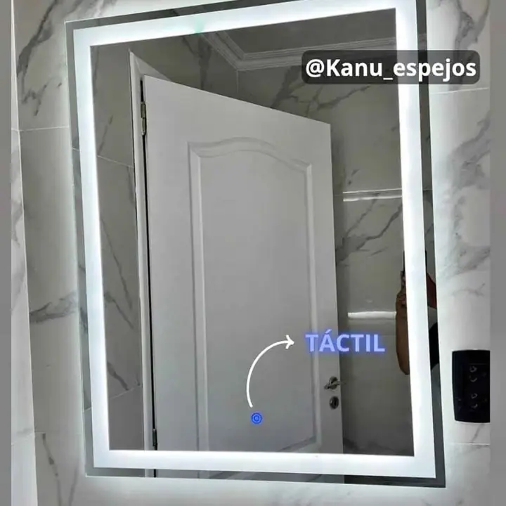 Espejo Cuadrado Esmerilado para Baño y Tocador