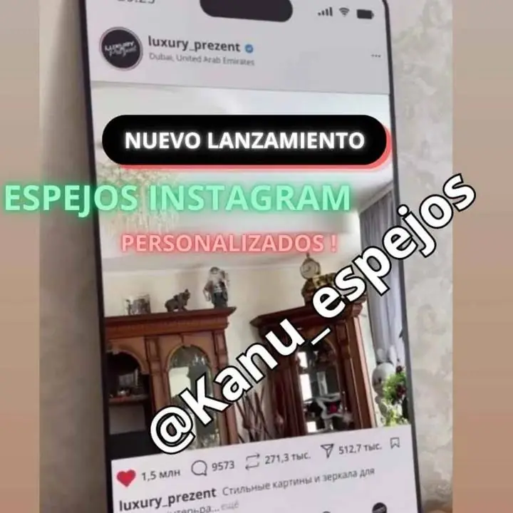 Espejo instagram en promoo nuevo lanzamiento