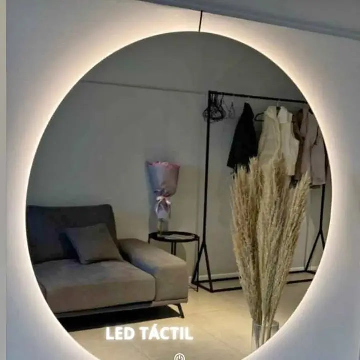 Espejo luz LED circular económico y facil de colgar