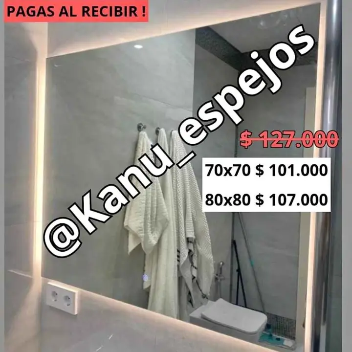 Espejo para baño o maquillador luz LED en ofertaaaa listo para colgar