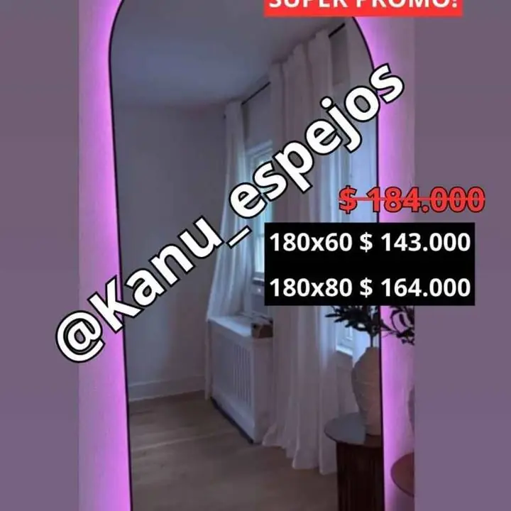 Espejo vestidor arco luz LED de colores en ofertaaaa