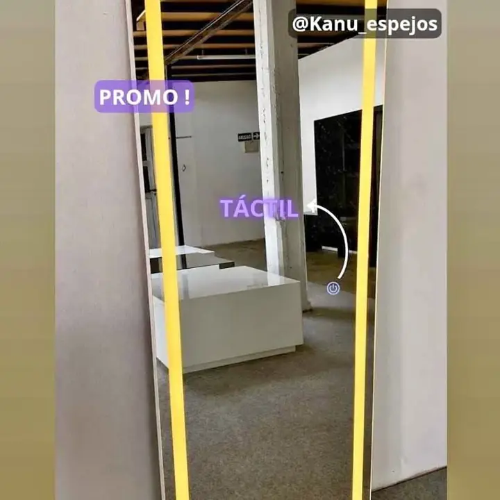 Espejo Cuerpo Entero Esmerilado Recto LUZ LED | Pagás al Recibir