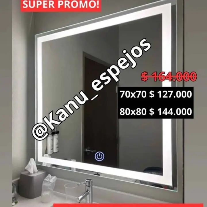 Espejo para baño luz LED boton touch en ofertaa hasta agotar stock