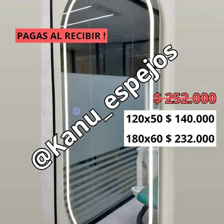 Espejo vestidor pildora luz LED esmerilado en ofertaaa entrega en el dia