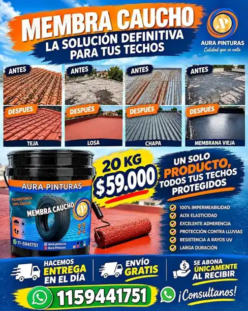 Membrana con caucho
