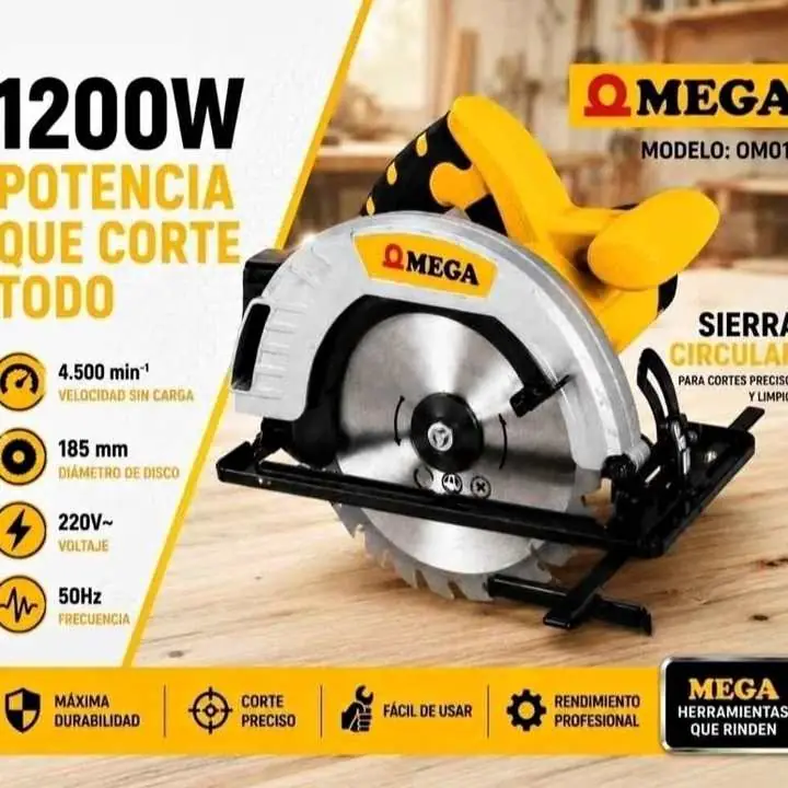 Sierra circular Omega 1200W nuevas en promo