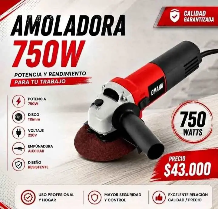 Amoladora 750W 115mm Omaha