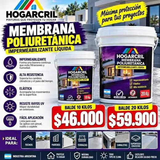Membrana poliuretánica impermeabilizante de 20 kg súper espesa