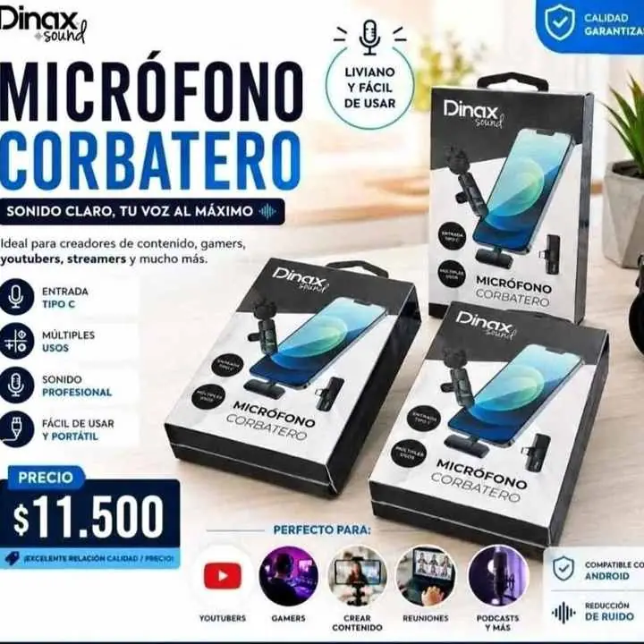 Micrófono corbatero ideal para gamers youtubers trabajos en la PC etc