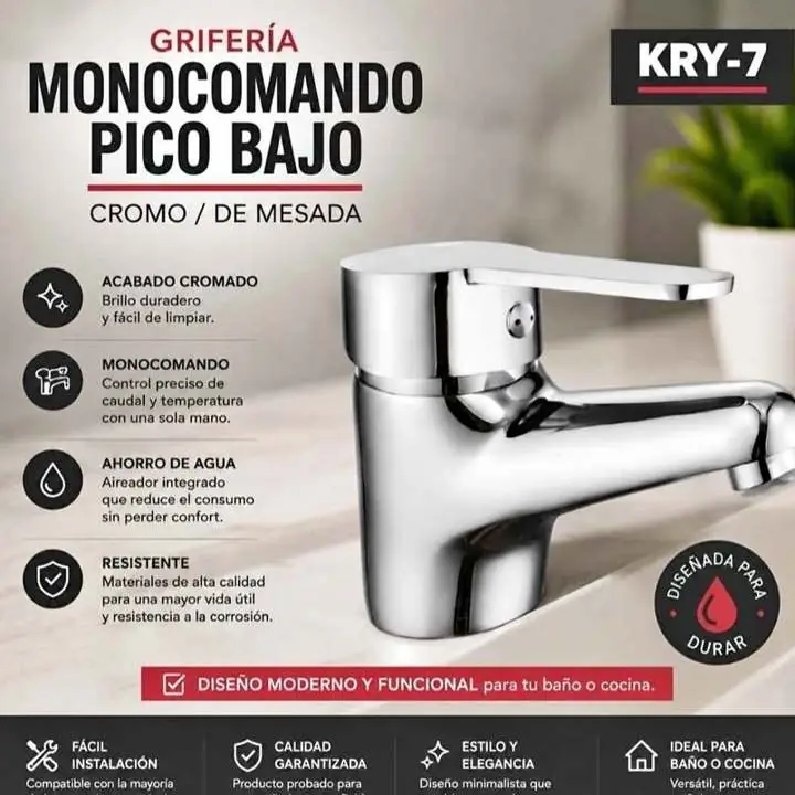 Grifería monocomando de vanitory