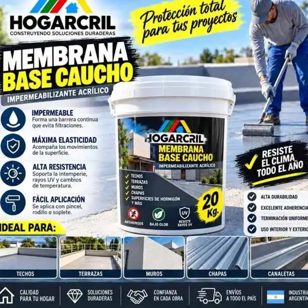Membrana base caucho súper espesa de 20 litros