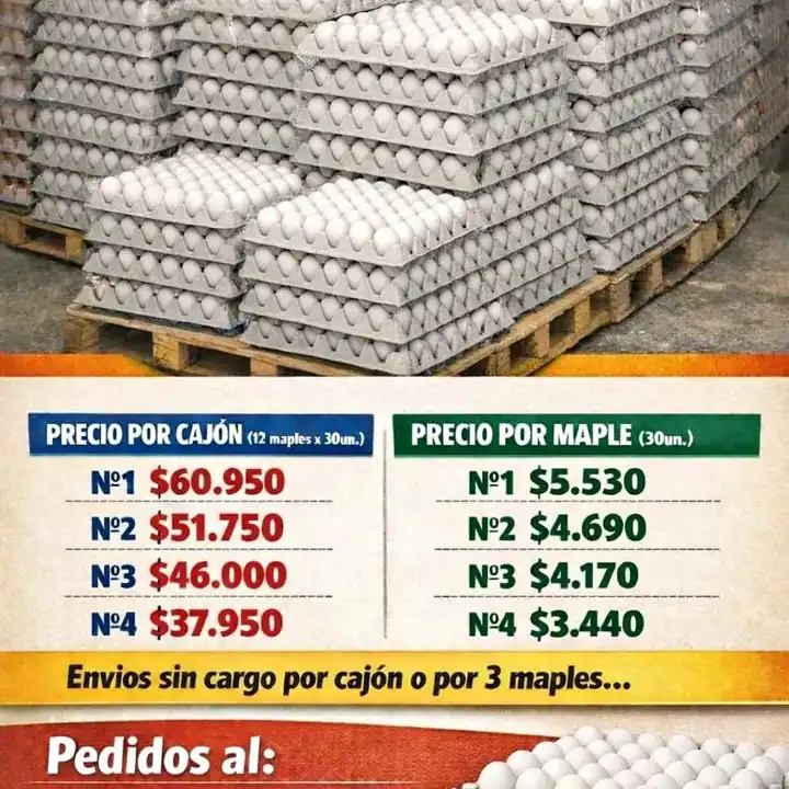 Venta de huevos por Maple / cajón
