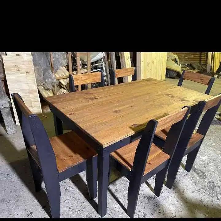 Somos fabricantes de mesa y silla de pino hacemos envios abonas al recibir