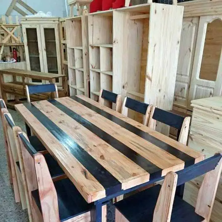 Juegos de comedor de pino macizo, realizamos envíos a domicilio. Abonas todo al recibir Contam