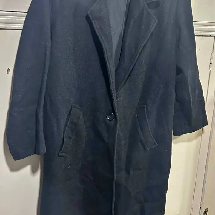 Tapado/ saco paño largo negro vintage